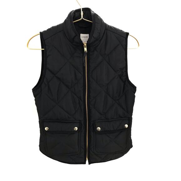 J. Crew Factory Women's Black Full Zip Quilted Vest Size XXS - Picture 2 of 11
